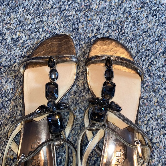 Micheal Kors Dark grey wedge sandal. With gems. Size 7 - Picture 3 of 4